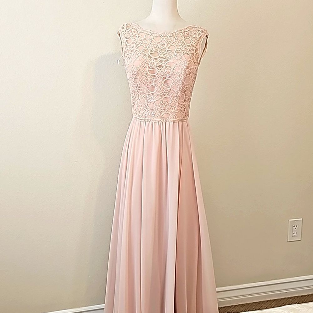 Morrilee By Madeline Gardener dress! Blushing pink, long size 12